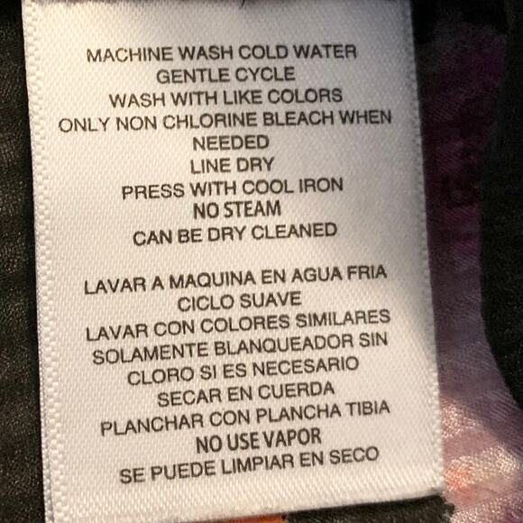 Rachel Roy Natalie Flutter Top 0X Sheer with Cami Black Blue Floral Relaxed Fit - Picture 8 of 13